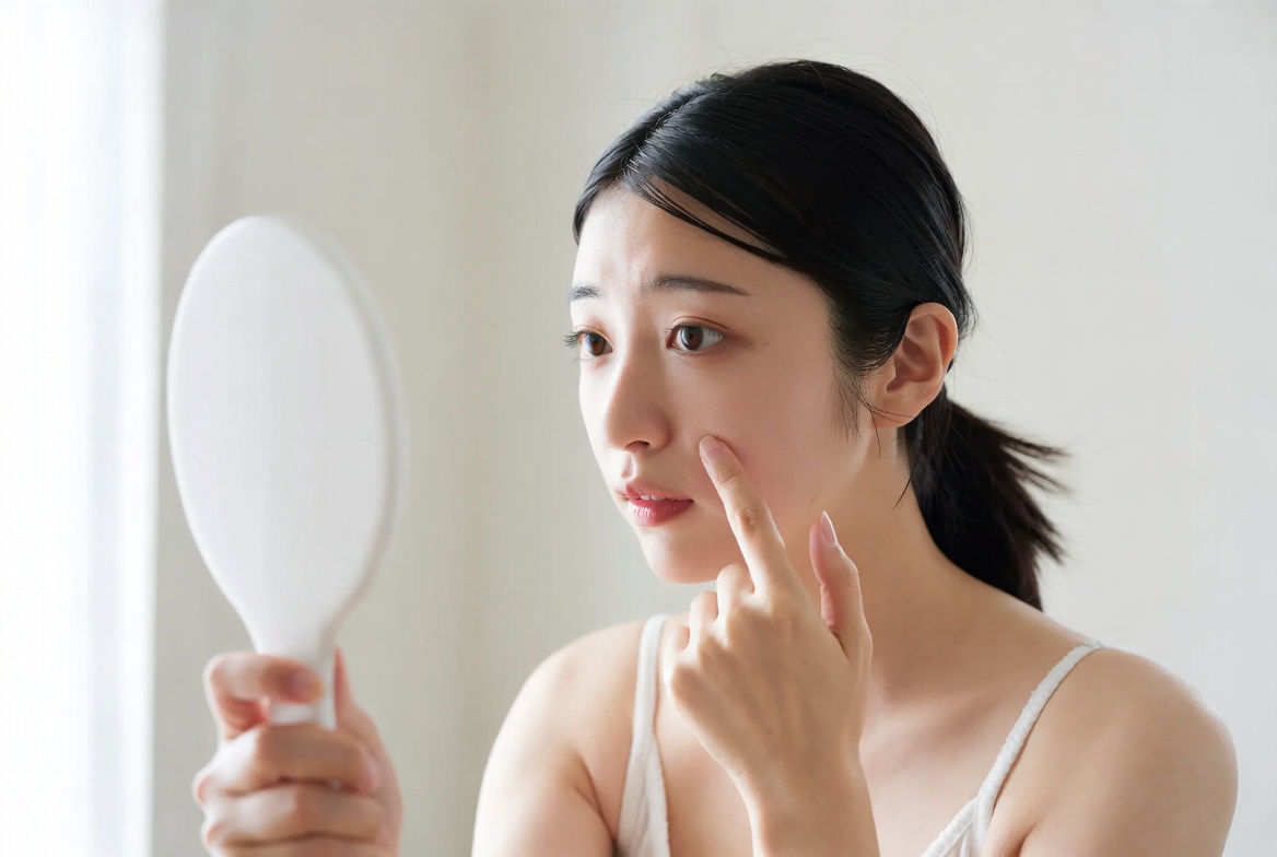 미니멀 스킨케어 루틴으로 안정된 피부를 유지하는 모습
