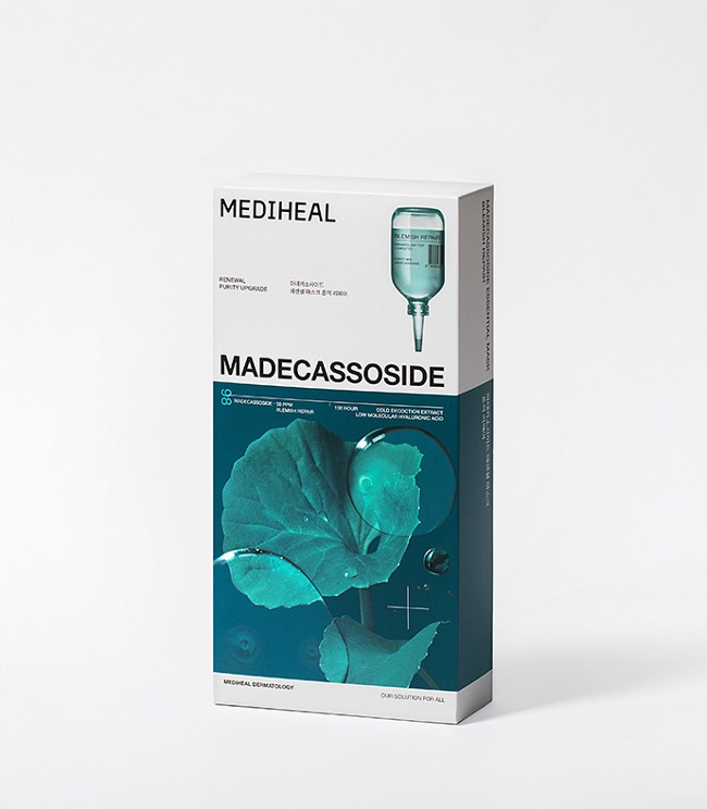 MEDIHEAL Madecassoside Essential Mask — A repair mask that cares for blemish traces with 98% pure madecassoside