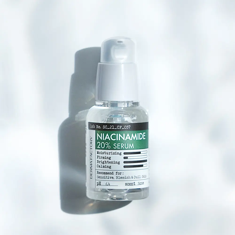 DERMA FACTORY ナイアシンアミド20%セラム — 毛穴・皮脂コントロールと肌トーン改善のための高含有量セラム