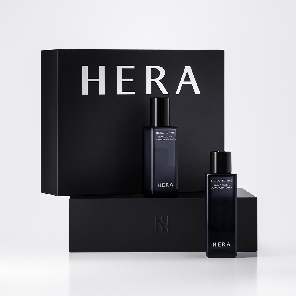 NEW HERA Homme Black Active 2-Piece Set (Toner 125ml + Emulsion 110ml)
