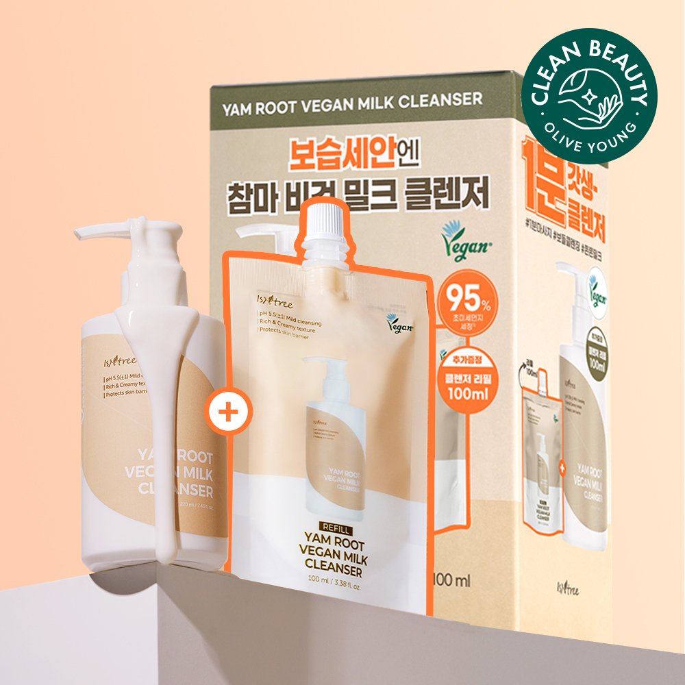 Iz & Tree Yam Vegan Milk Cleanser 220ml Refill Set (+100ml Refill)